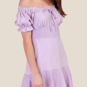 Off the Shoulder Eyelet Dress